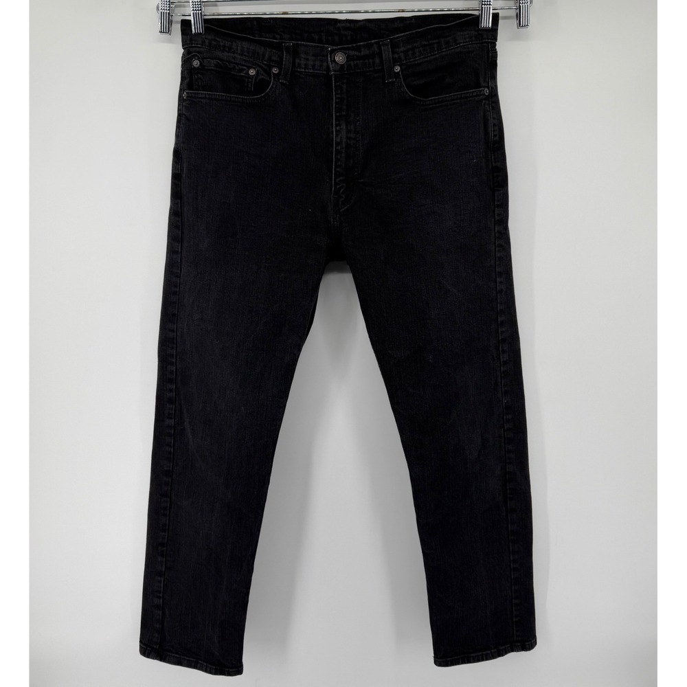 Levi's Jeans Mens 36x32 Black 505 Regular Fit Straight Leg Stretch Denim Classic